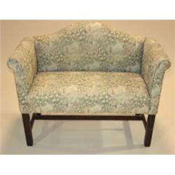 CHIPPENDALE STYEL UPHOLSTERED LOVESEAT
