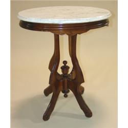 VICTORIAN WALNUT MARBLE TOP TABLE