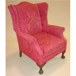 CHIPPENDALE STYLE WING CHAIR