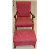 Image 5 : MARTHA WASHINGTON STYLE ARM CHAIR & FOOTSTOOL
