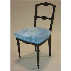 VICTORIAN STYLE EBONIZED & GOLD DEC. SIDE CHAIR