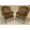 Image 1 : PR. OF MATCHING UPHOLSTERED WING CHAIRS