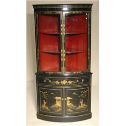 EBONIZED ORIENTALIA CORNER CUPBOARD