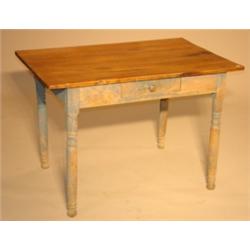 ORIGINAL BLUE PAINTED FARM TABLE