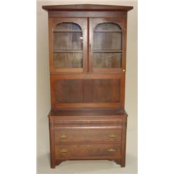 VICTORIAN COUNTRY BURL WALNUT SECRETAIRE