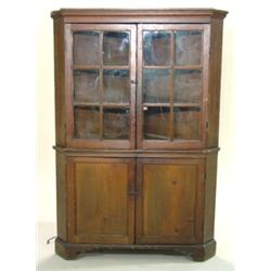 EASTERN SHORE HEART PINE CORNER CUPBOARD