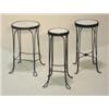 Image 1 : SET OF 3 WROUGHT IRON ICE CREAM PARLOR STOOLS