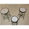 Image 3 : SET OF 3 WROUGHT IRON ICE CREAM PARLOR STOOLS