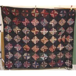 LOG CABIN PATTERN CRAZY QUILT