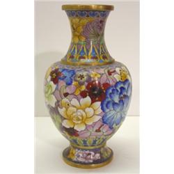CLOISONN+ FLORAL DECORATED MANTEL VASE