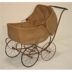 VICTORIAN WICKER BABY CARRIAGE