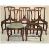 Image 1 : SET OF 5 TRANSITIONAL CHIPPENDALE SIDE CHAIRS