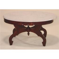 VICTORIAN WALNUT OVAL COFFEE TABLE