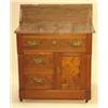 Image 1 : VICTORIAN WALNUT MARBLE TOP WASHSTAND