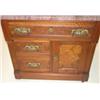 Image 4 : VICTORIAN WALNUT MARBLE TOP WASHSTAND