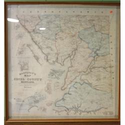 FRAMED COPY OF MAP OF CECIL COUNTY, MARYLAND