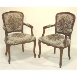 PR. OF FRENCH PROVINCIAL STYLE ARM CHAIRS