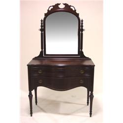 MAHOGANY SERPENTINE FRONT VANITY