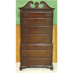 MAHOGANY CHEST ON FRAME