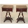 Image 1 : PR. OF MAHOGANY MARBLE TOP NIGHTSTANDS