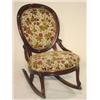 Image 1 : VICTORIAN WALNUT UPHOLSTERED ROCKING CHAIR