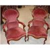 Image 1 : PR. OF WALNUT VICTORIAN ARM CHAIRS