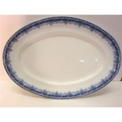 ENGLISH BLUE & WHITE TRANSFER DEC. PLATTER