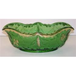 GREEN DELAWARE GLASS CENTER BOWL