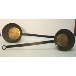 PR. OF PRIMITIVE BRASS LADLES