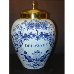 DELFT DELAWARE TOBACCO JAR