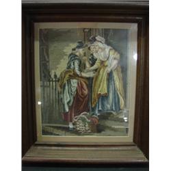 NEEDLEPOINT PRINT IN SHADOWBOX FRAME