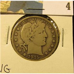 1915 S Barber Half Dollar, VG