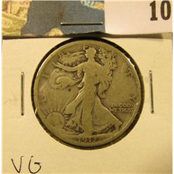 1917 Reverse D Walking Liberty Half Dollar, VG.