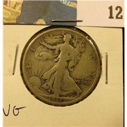 1917 Reverse S Walking Liberty Half Dollar, VG.