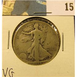 1918 S Walking Liberty Half Dollar, VG.
