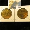 Image 1 : Pair of 39mm 1994 Ankeny, Iowa Aviation Expo Commemorative Brass medals depicting Boeing B-17 Flying