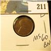1918 D Lincoln Cent - MS 60 BN