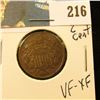 Image 1 : 1865 2 cent piece - VF-XF