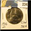 Image 1 : 1986 D Statute of Liberty  Clad Hlf Dollar