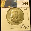 1952 D Franklin Half  MS 63