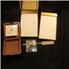 Image 2 : Note pad with Metal cover and holder, raised design of Sailing Ship; Metal Note Pad with Cover "Gode