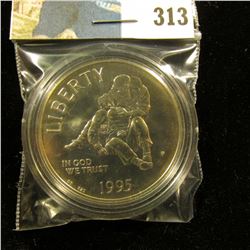 1995 P Civil War U.S. Commemorative Gem BU 68+ Silver Dollar, encapsulated.