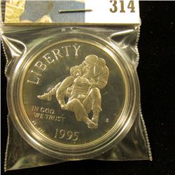 1995 S Civil War U.S. Commemorative Proof 68+ Silver Dollar, encapsulated.