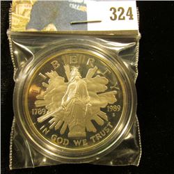 1789-1989 S Bicentennial of the Congress Cameo Proof Silver Dollar, encapsulated.