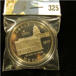 1800-2001 P U.S. Capitol Cameo Proof Silver Dollar, encapsulated.