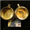 Image 1 : Pair of Heavy Men's Pocket Watch Cases, no works. One is labeled "Coin Silver" & I believe the keywi