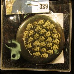 "Ames 1913" Pin-face, no pin for back, 'Doc' notes "Ames" Football name used for "Iowa State College