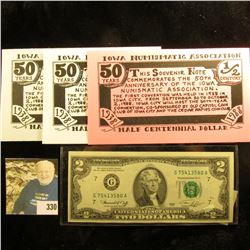 Series 1976 U.S. Two Dollar Federal Reserve Note, CU; 1897 "The Investment Trust Company of America 