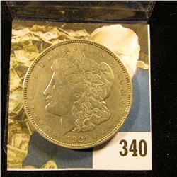 1921 D U.S. Morgan Silver Dollar, Fine.