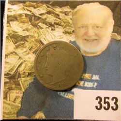 1883 With Cents Liberty Nickel, Good. Scarce variety.